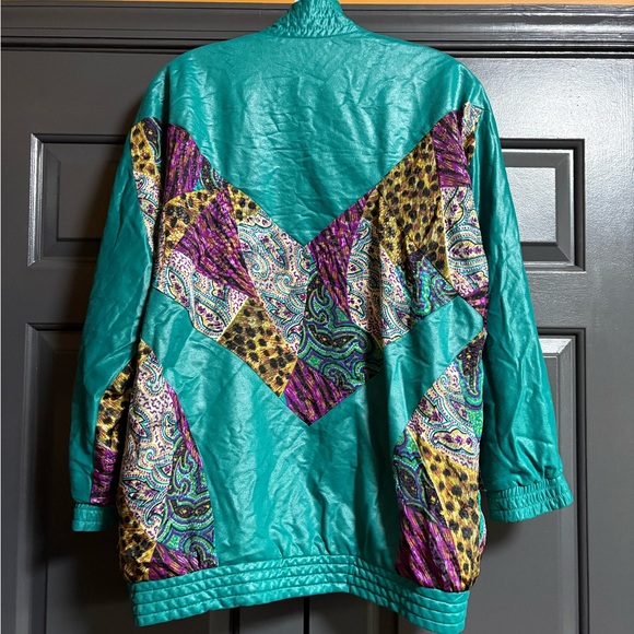 Teal Multicolor Women's Jacket - Picture 3 of 3